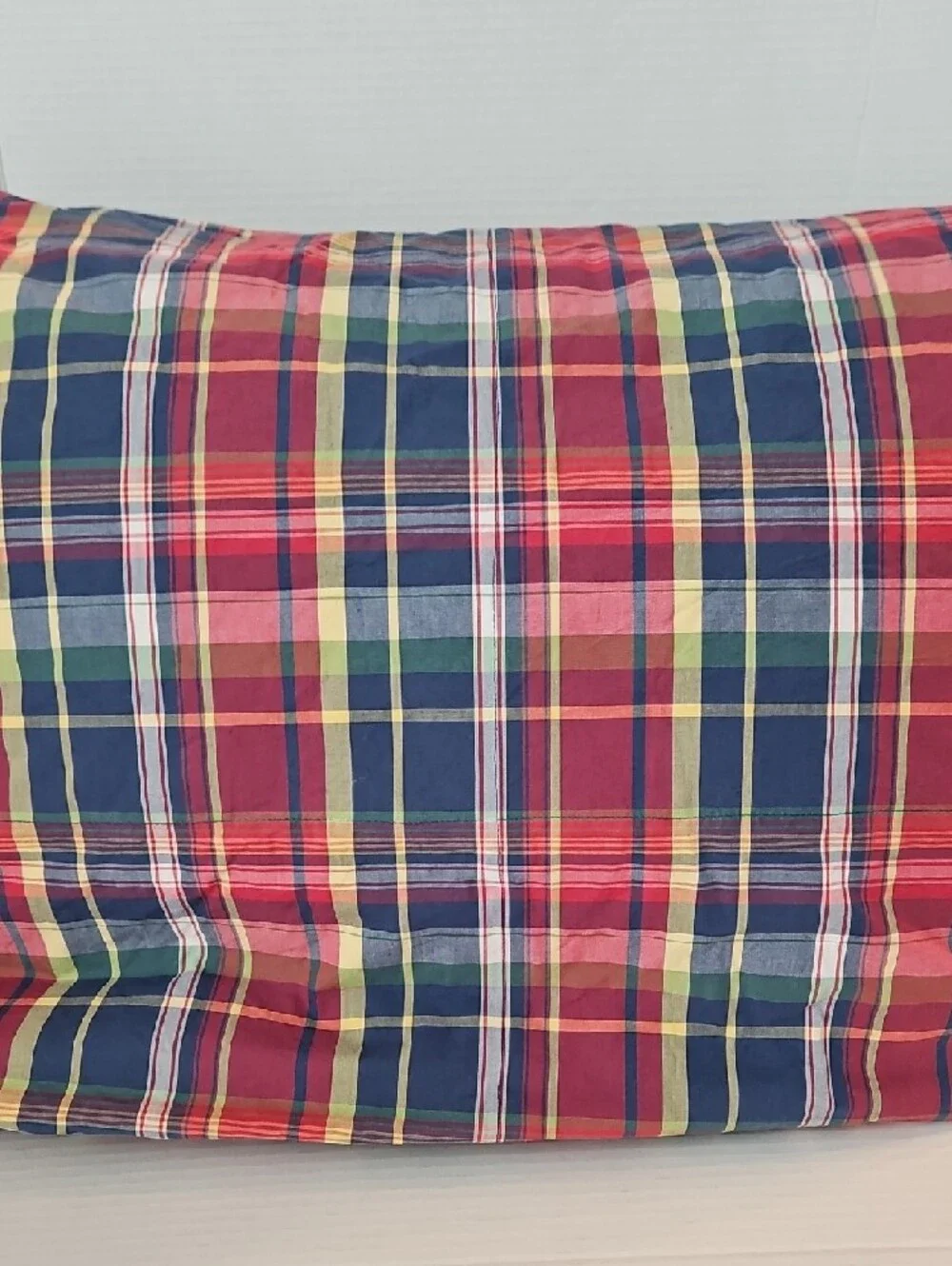 Ralph Lauren Home Garrison Plaid Red Navy & Green Cotton Twin Comforter & Sham